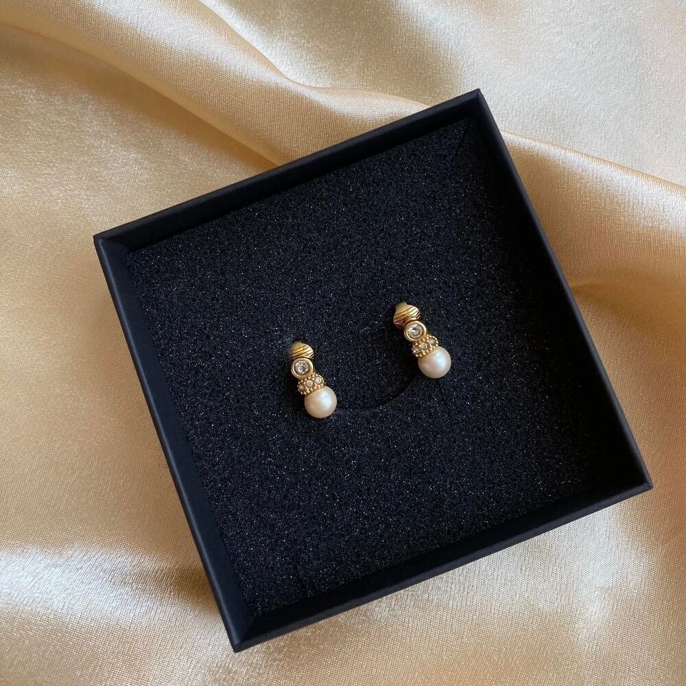 Authentic Christian Dior Pearl Clip-on Earrings